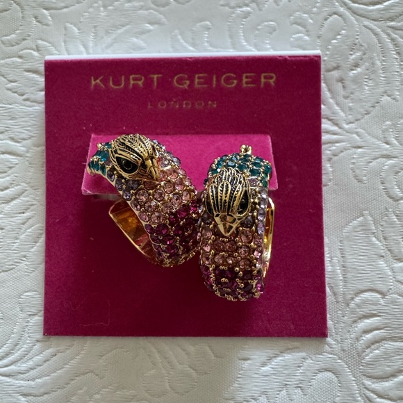 Kurt Geiger Eagle Crystal Pavé Hoop Earrings - Picture 3 of 3